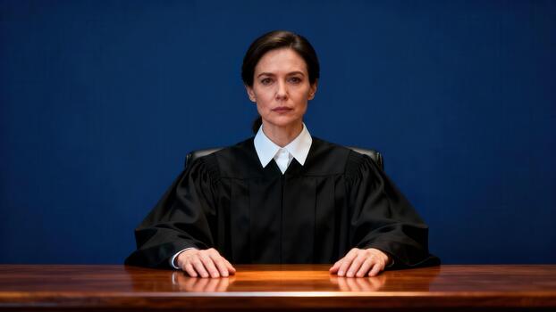 Judge presiding over a courtroom trial